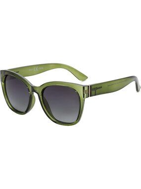 Women's Green Grey Oversized Cateye Polarized Sunglasses UV400 Protection Retro